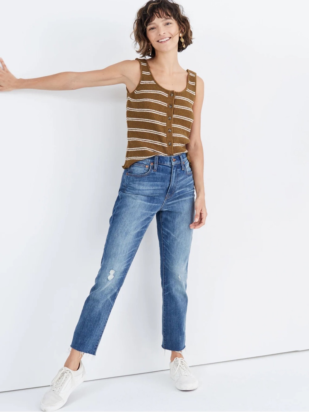Madewell The High-Rise Slim Boyjean in Dover Wash: Raw-Hemmed Edition